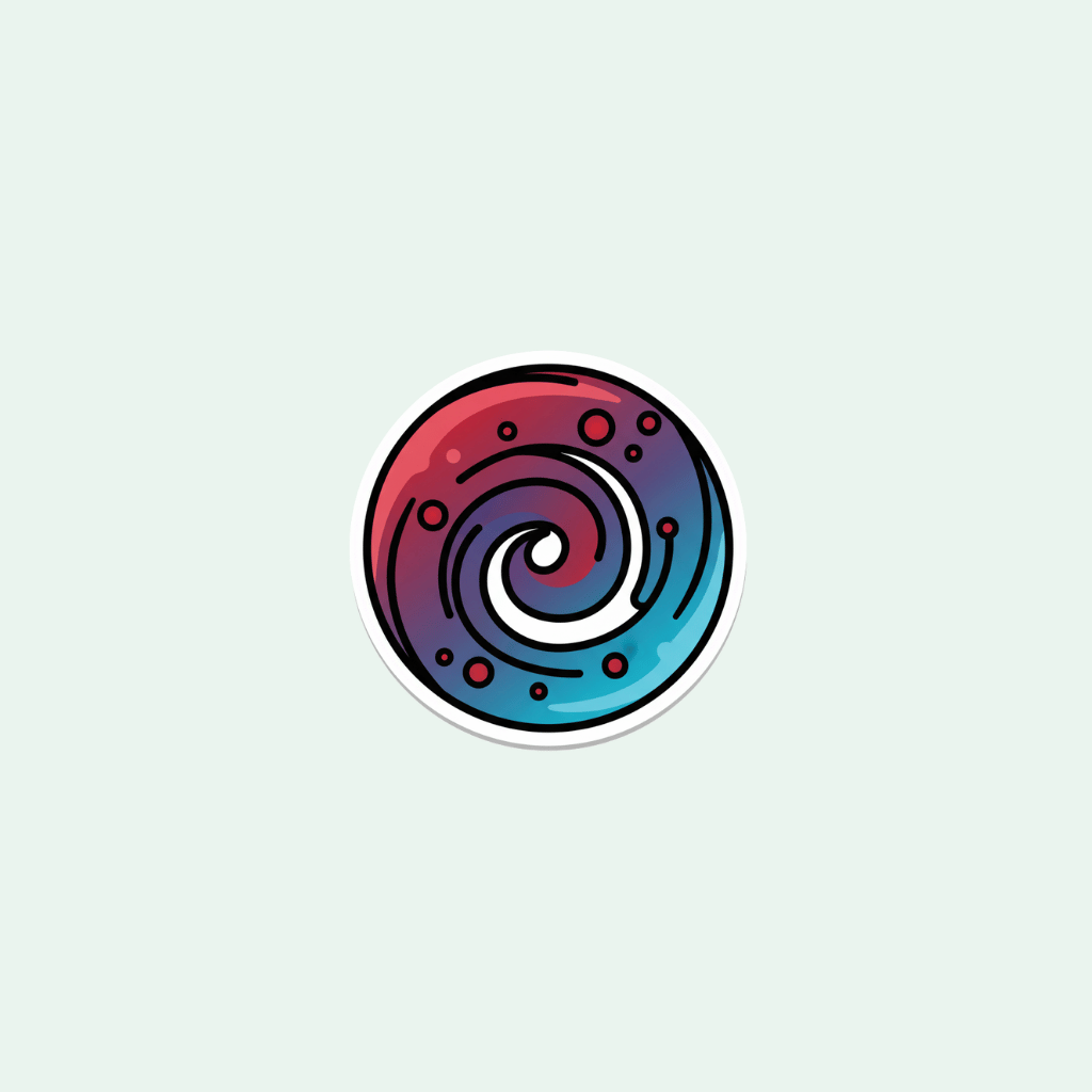 Colorful spiral design on a light gray background