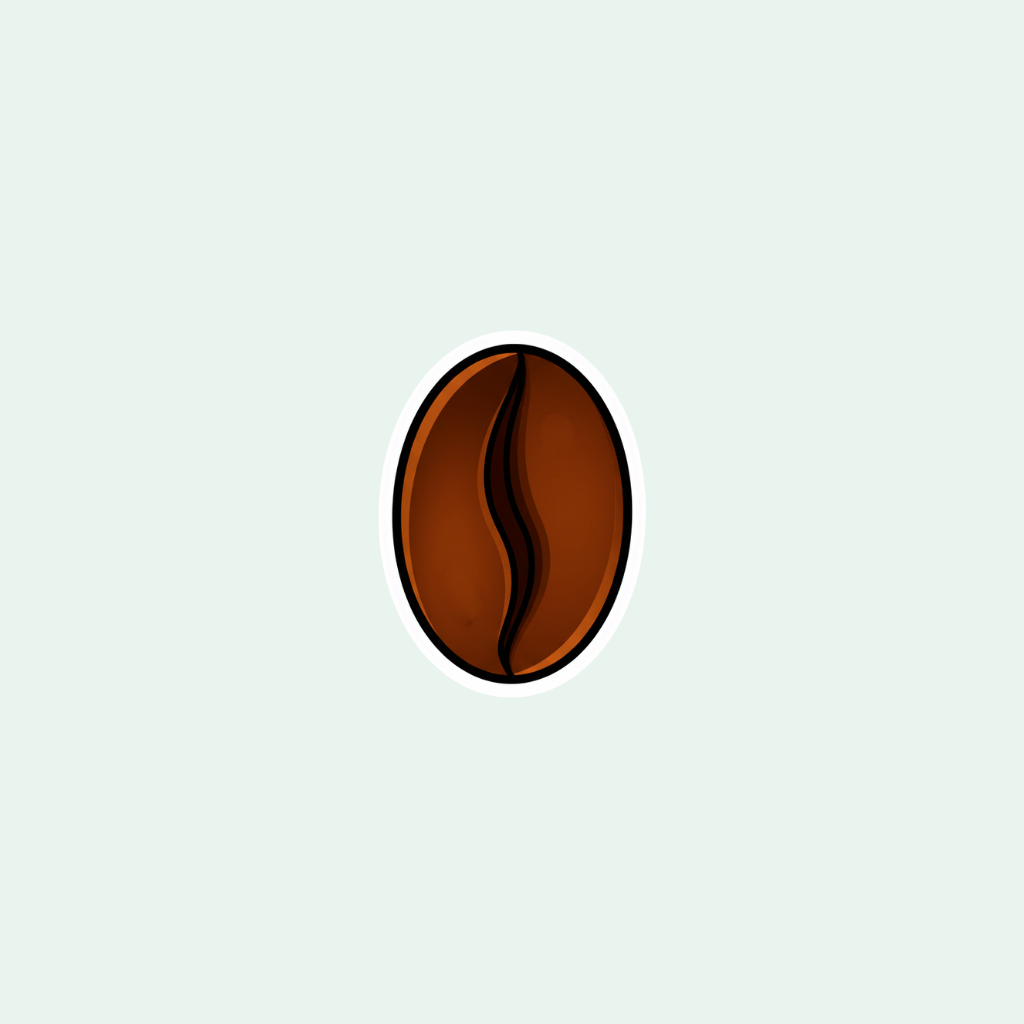 Brown coffee bean icon on a light gray background