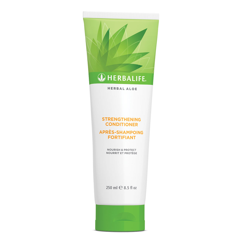 Herbalife Herbal Aloe Strengthening Conditioner tube on a white background