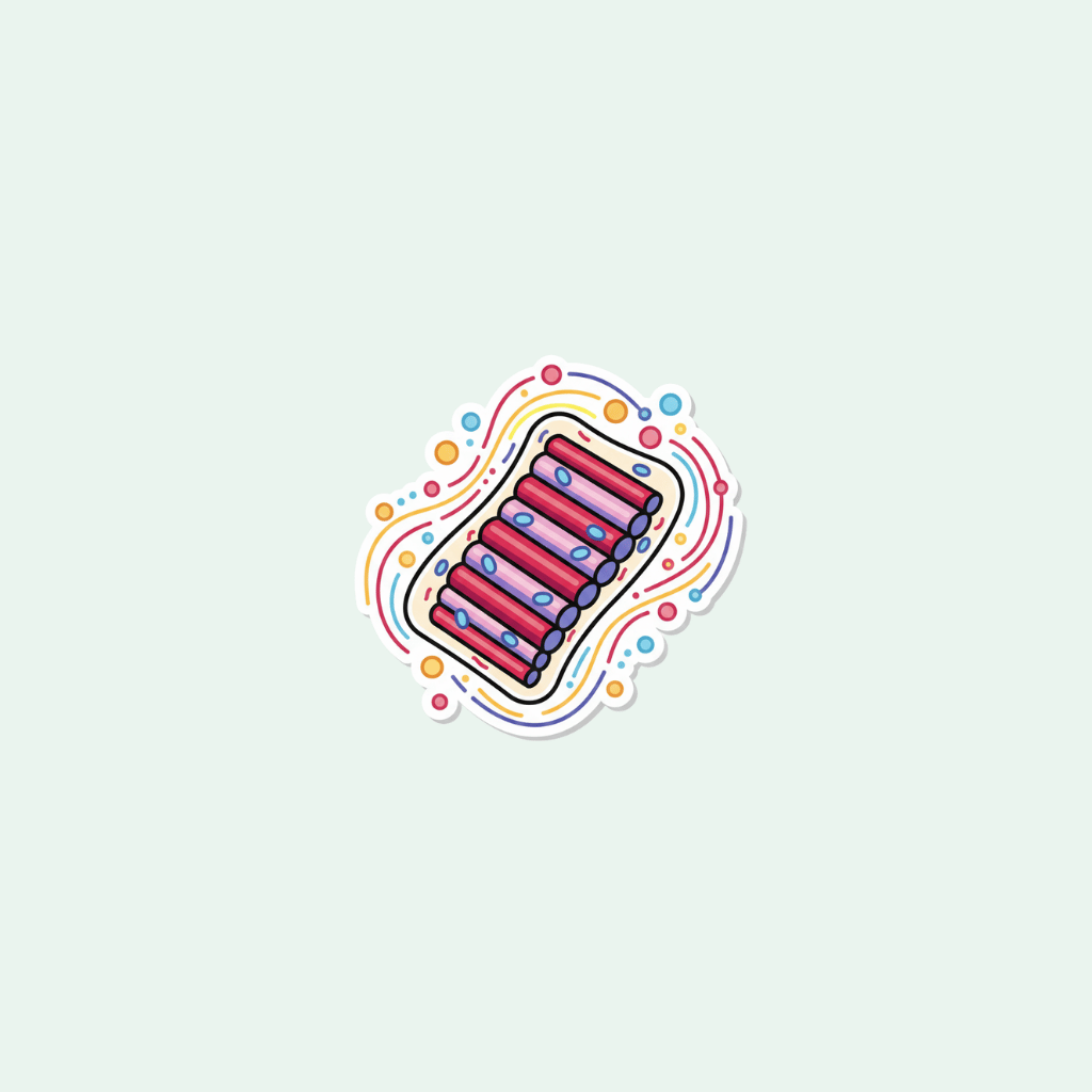 Colorful icon of a pink and purple striped object with a white background