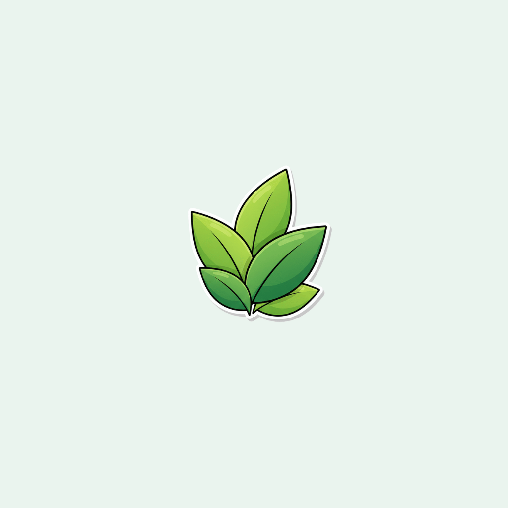 Green leaf icon on a light gray background