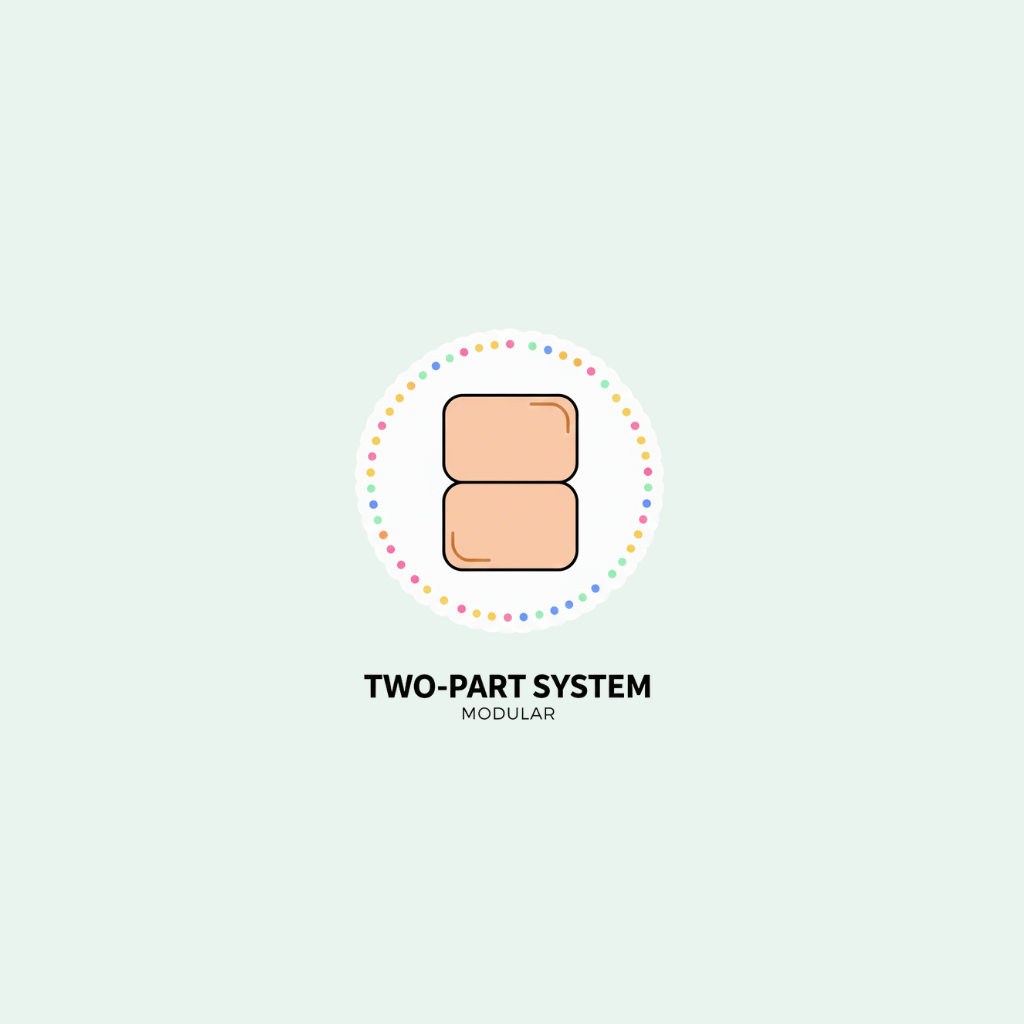 Two-part system modular icon on a light gray background